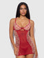 ANGELINA LIPS EMBROIDERY BOW BACK CHEMISE SET