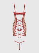 ANGELINA LIPS EMBROIDERY BOW BACK CHEMISE SET