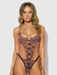 ALIA LEOPARD MESH CROTCHLESS TEDDY