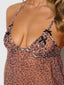 ALIA LEOPARD MESH UNDERWIRE BABYDOLL & G-STRING SET