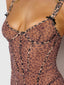 ALIA LEOPARD MESH UNDERWIRE CHEMISE & G-STRING SET
