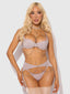PRESLEY RHINESTONE & MESH DEMI BRA, GARTER & G-STRING SET