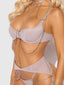 PRESLEY RHINESTONE & MESH DEMI BRA, GARTER & G-STRING SET