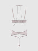 PRESLEY RHINESTONE & MESH DEMI BRA, GARTER & G-STRING SET