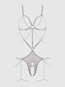 PRESLEY SHINE MESH OPEN CUP & CROTCHLESS RHINESTONE TEDDY