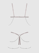 PRESLEY SHINE MESH OPEN CUP & CROTCHLESS RHINESTONE TEDDY