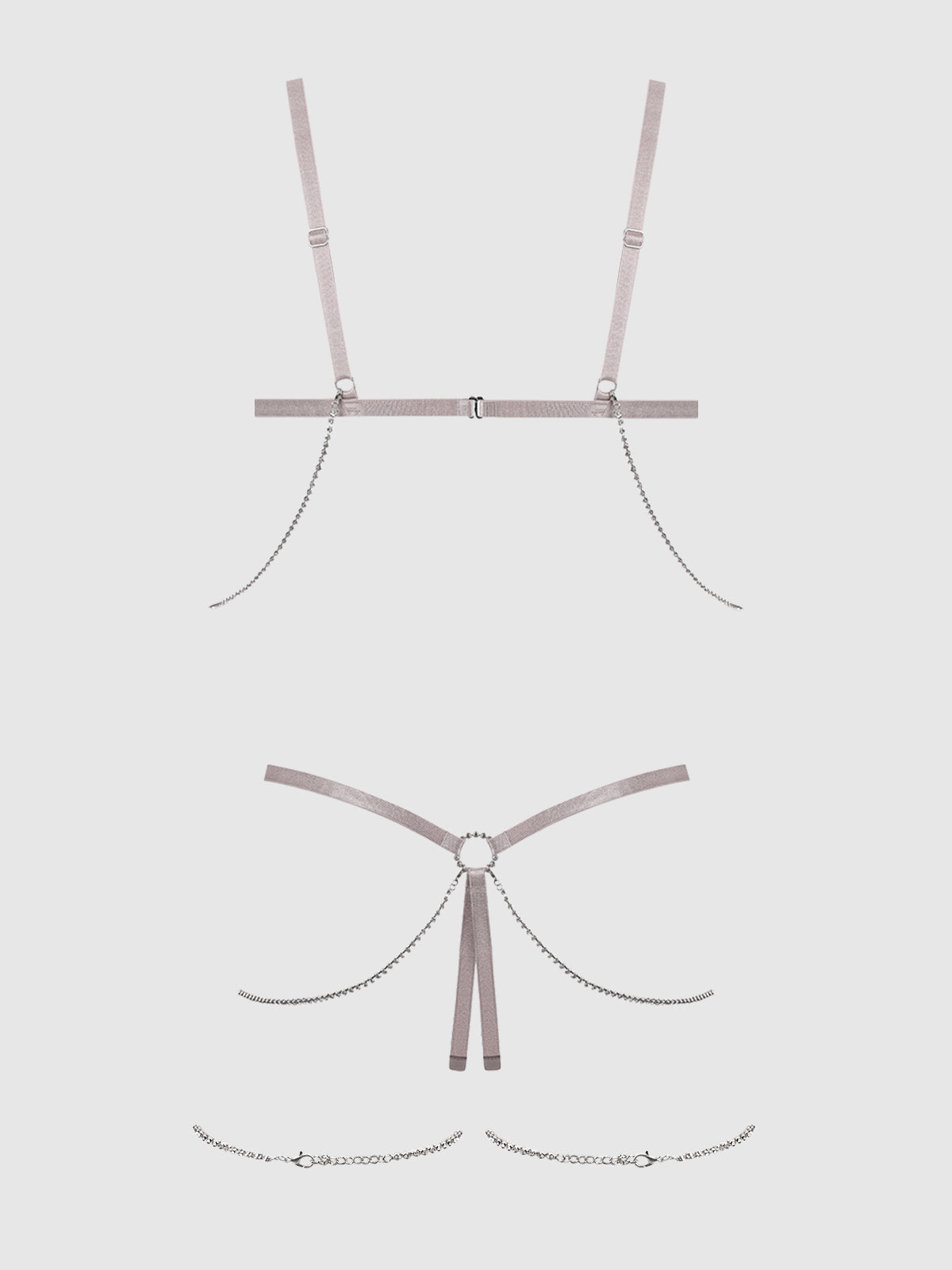 PRESLEY SHINE MESH OPEN CUP & CROTCHLESS RHINESTONE TEDDY