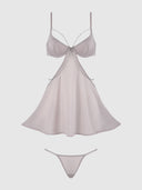 PRESLEY SHINE MESH & RHINESTONE BABYDOLL & G-STRING SET