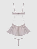 PRESLEY SHINE MESH & RHINESTONE BABYDOLL & G-STRING SET