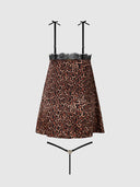 DEVON LEOPARD AND LACE BABYDOLL SET
