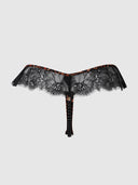 DEVON LEOPARD AND LACE CROTCHLESS PEARL THONG