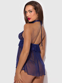 LILIANA LACE & MESH HALTER BABYDOLL SET