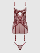 LILIANA LACE & MESH CHEMISE SET